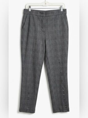 Banana Republic Gray & Black Glen Plaid Cropped Trousers